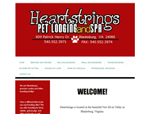 Tablet Screenshot of heartstringspetlodging.com